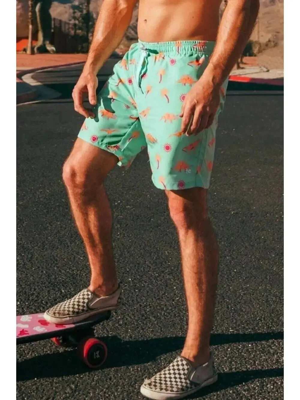 NWT Tipsy Elves Dinosaur Desert Swim Trunks Size XXL - Picture 3 of 7